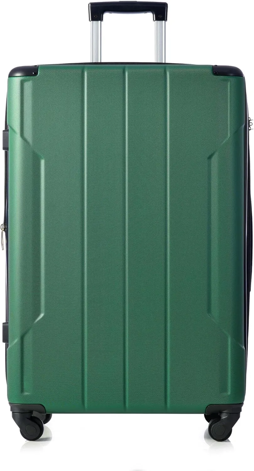 Checked Luggage Suitcases with Wheels Hard Shell Suitcase TSA Lock Lightweight Hard Shell Suitcase (green, 24-inch)