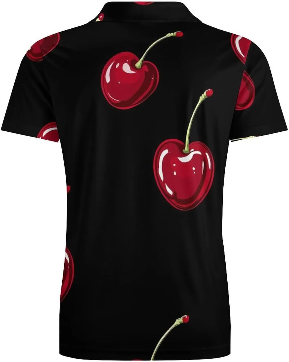 Cherry Pattern Men's Polo-Shirt Regular-Fit Short Sleeve Sports Quick Dry Golf Tennis T-Shirt