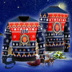 Christmas Cheers With Miller Lite Ugly Sweater