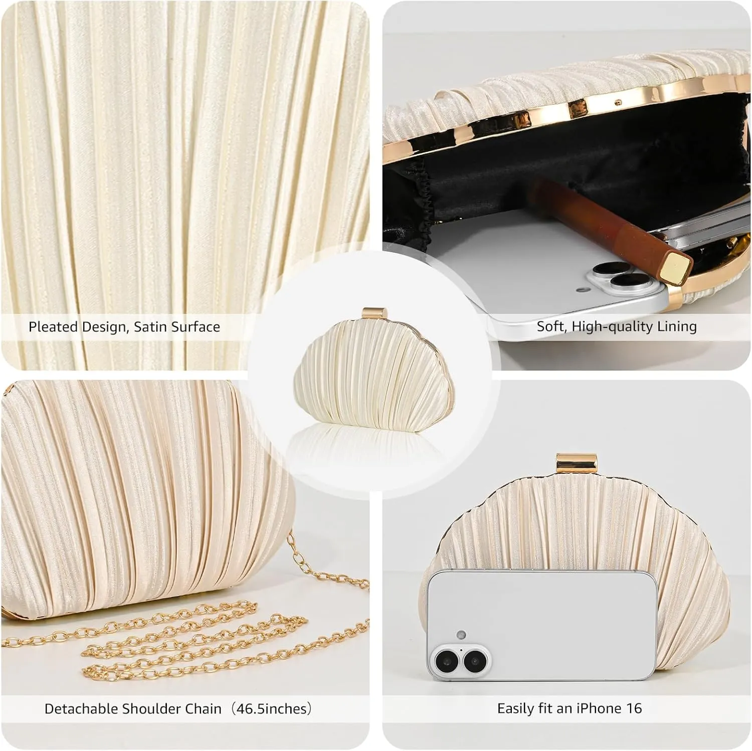 Clutch Purses for Women Formal Evening Bag Handbags for Wedding Party Sparkly Cocktail Clutch Crossbody Shoulder Bag