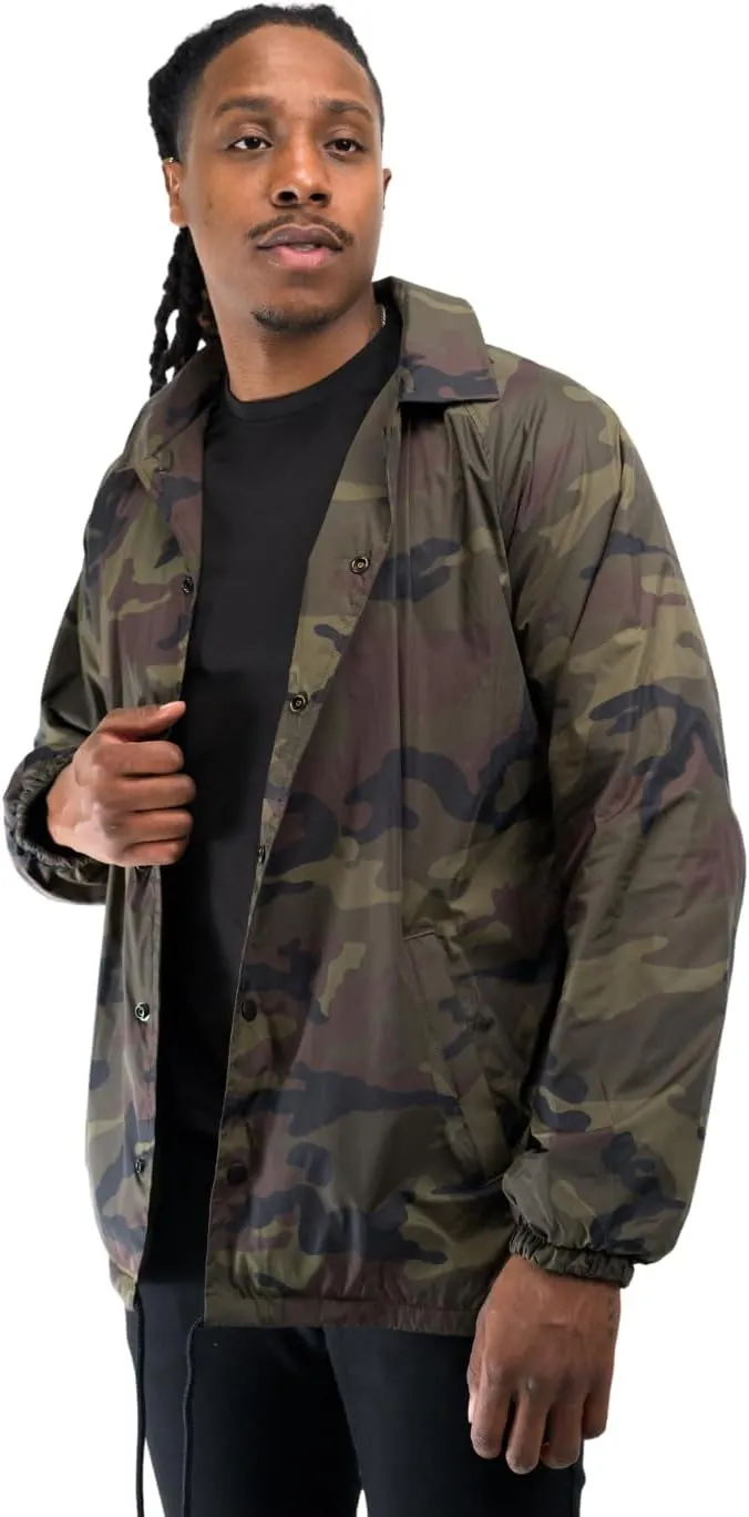 Coaches Jacket, Nylon Windbreaker for Men - Lightweight and Water-Resistant Coach Jacket