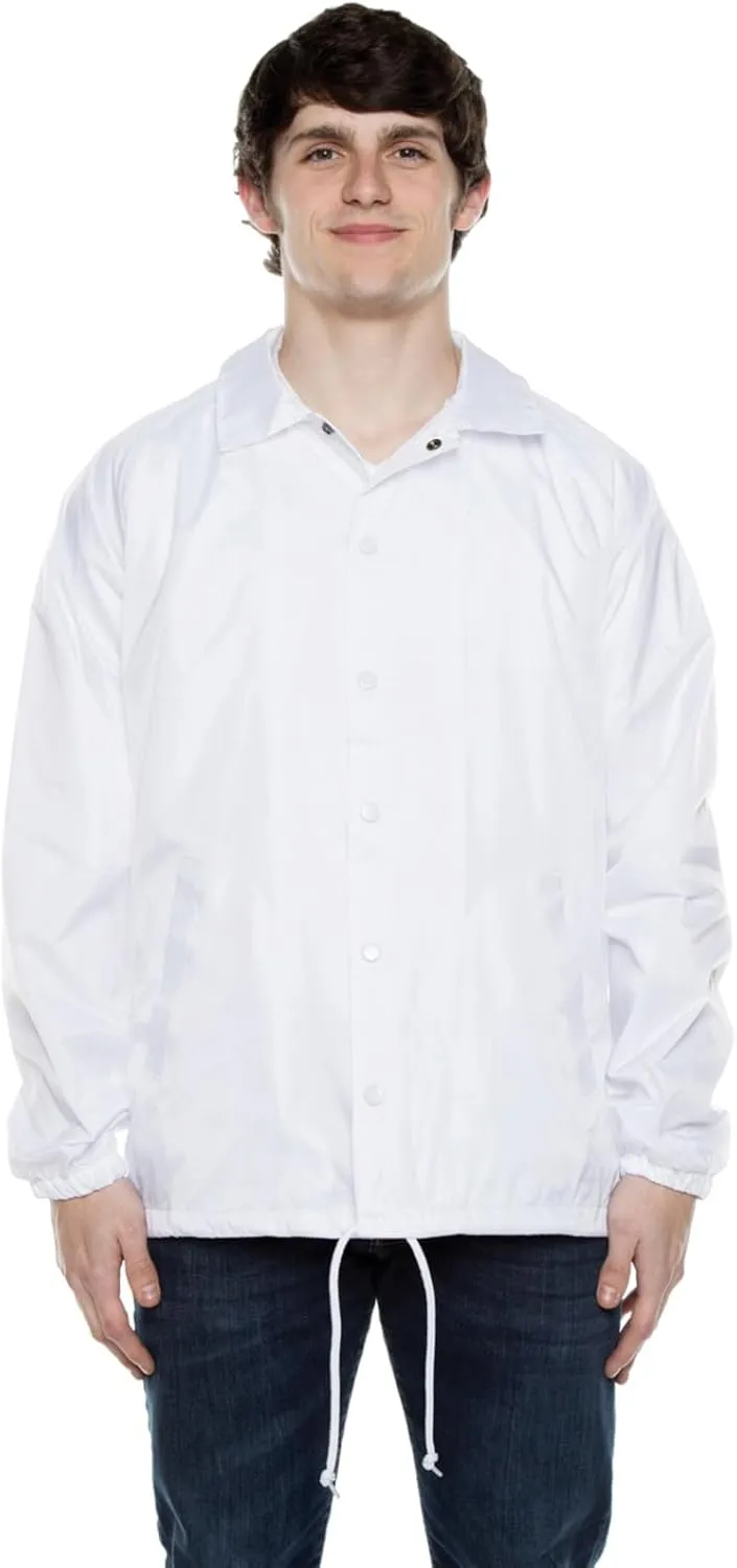 Coaches Jacket, Nylon Windbreaker for Men - Lightweight and Water-Resistant Coach Jacket