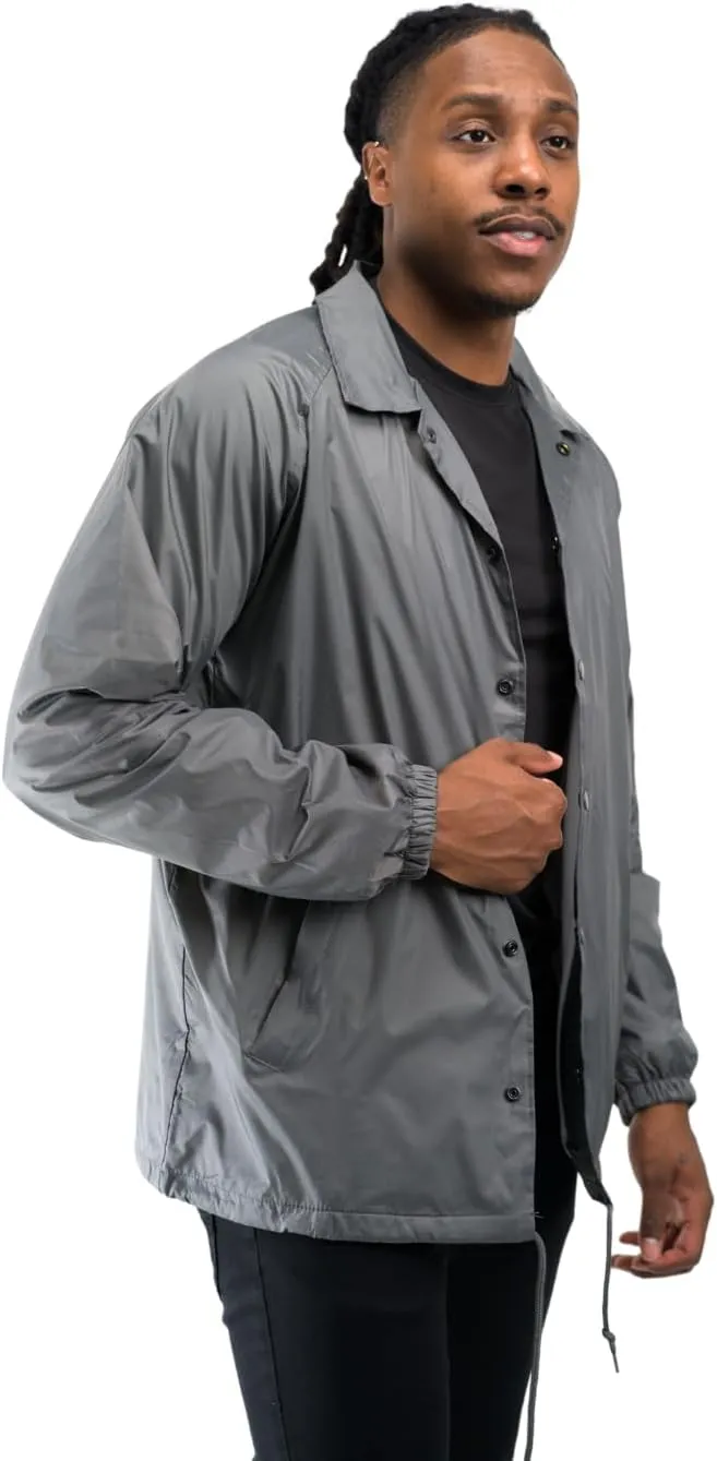 Coaches Jacket, Nylon Windbreaker for Men - Lightweight and Water-Resistant Coach Jacket