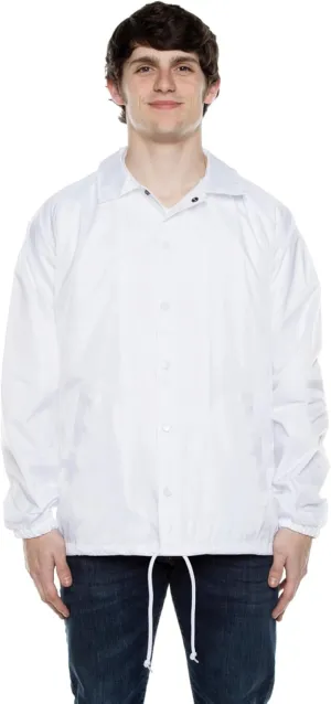 Coaches Jacket, Nylon Windbreaker for Men - Lightweight and Water-Resistant Coach Jacket