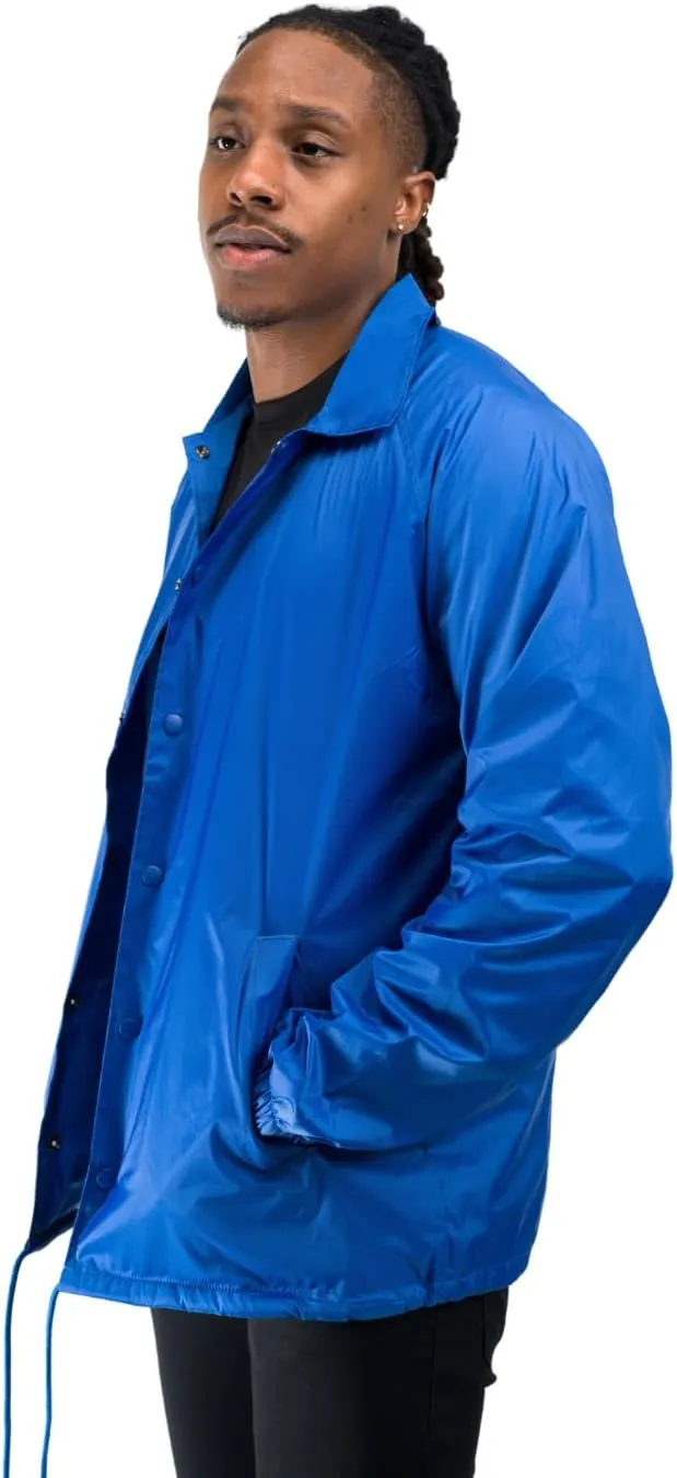 Coaches Jacket, Nylon Windbreaker for Men - Lightweight and Water-Resistant Coach Jacket
