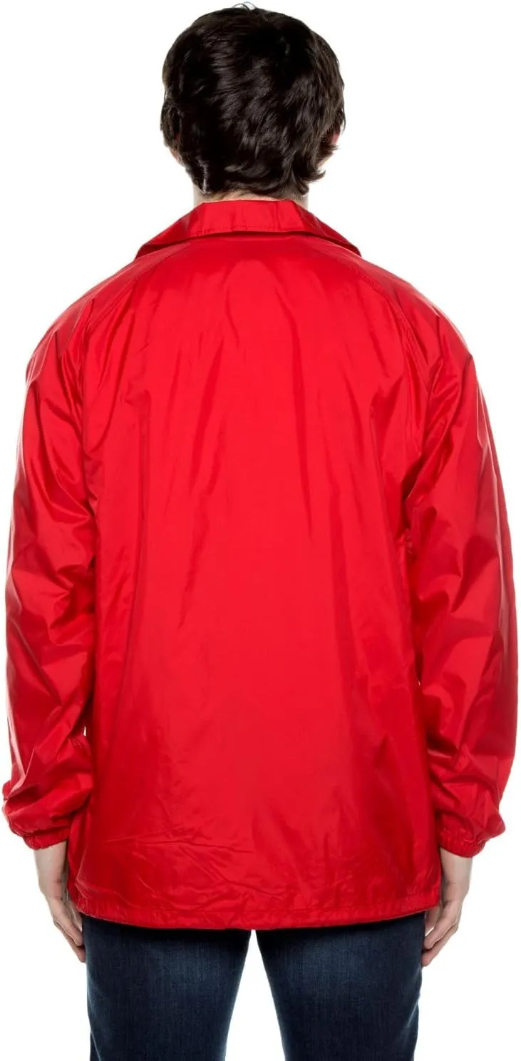 Coaches Jacket, Nylon Windbreaker for Men - Lightweight and Water-Resistant Coach Jacket