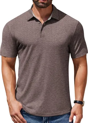 COOFANDY Men's Casual Polo Shirts Short Sleeve Classic Basic Tee Button Collar Shirt Summer Golf T-Shirt