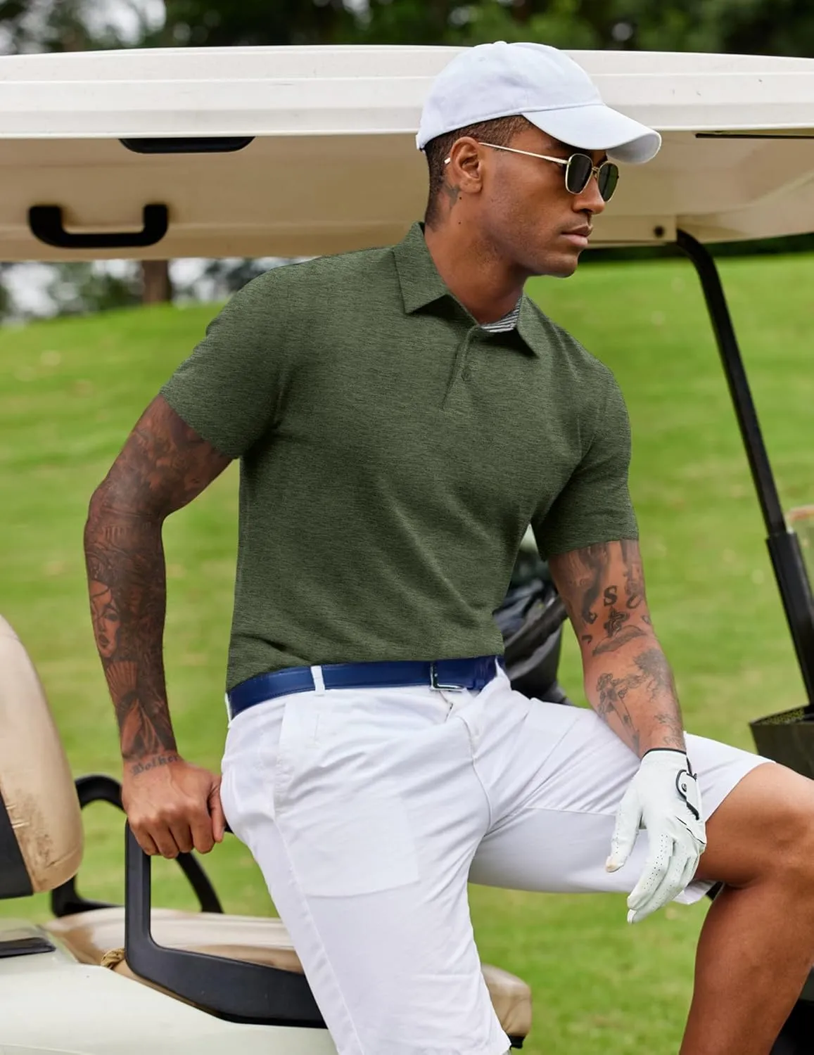 COOFANDY Men's Casual Polo Shirts Short Sleeve Classic Basic Tee Button Collar Shirt Summer Golf T-Shirt