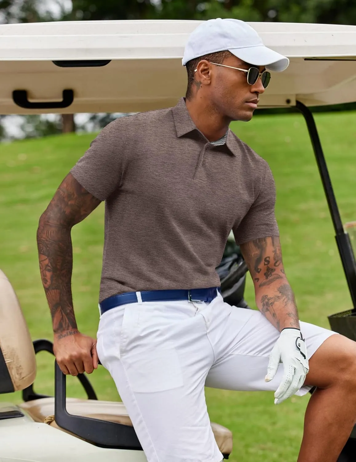 COOFANDY Men's Casual Polo Shirts Short Sleeve Classic Basic Tee Button Collar Shirt Summer Golf T-Shirt