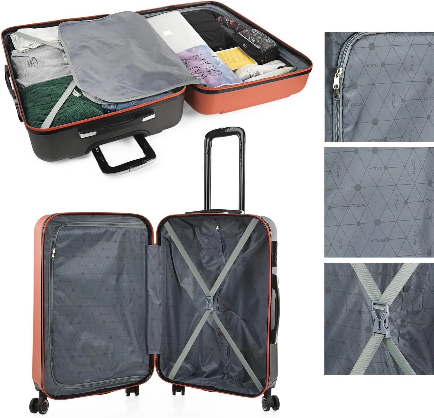 Coral-anthracite, Suitcase 75cm