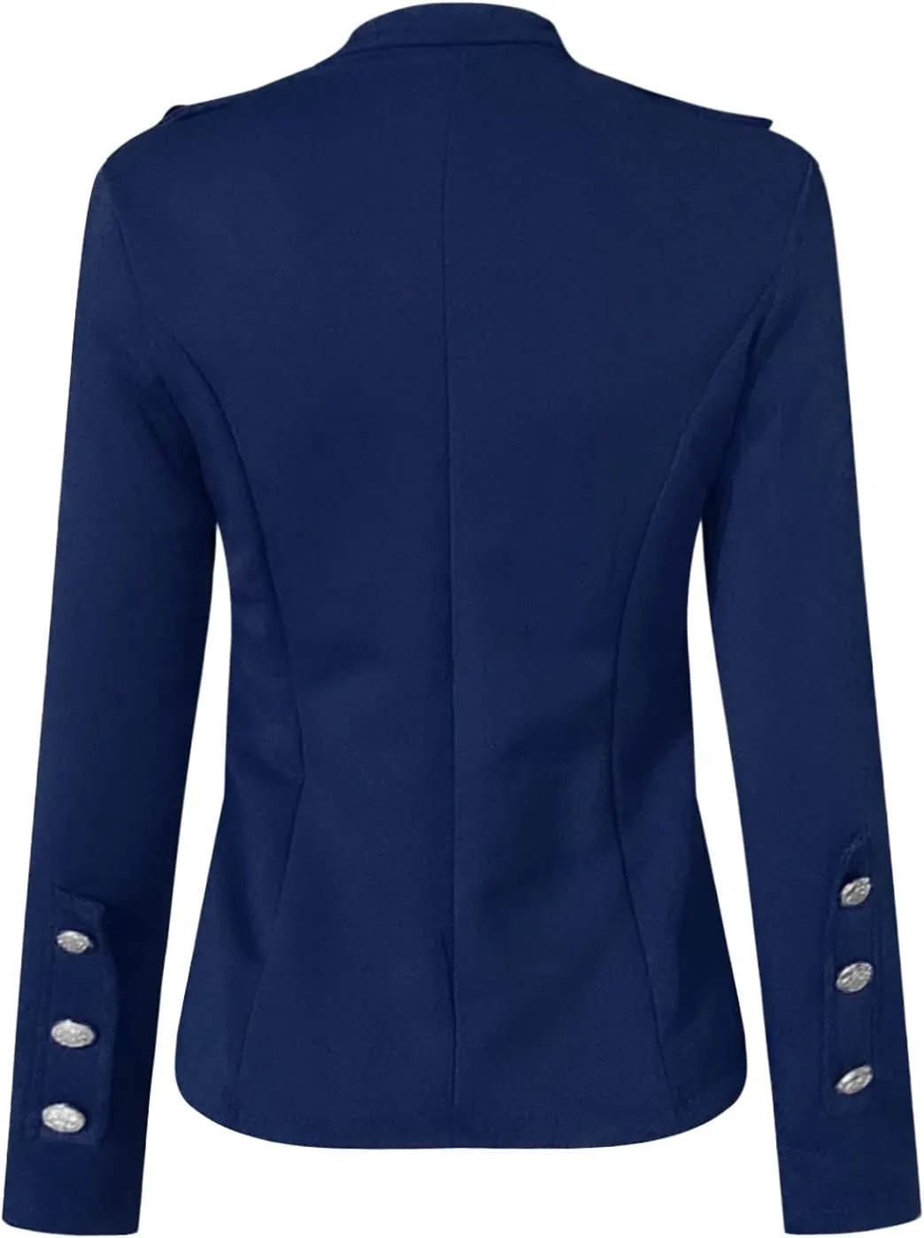 Crop Blazer for Women Mock Neck Button Jacket Open Front Cardigan Blouse Tops Business Casual Suit Coats