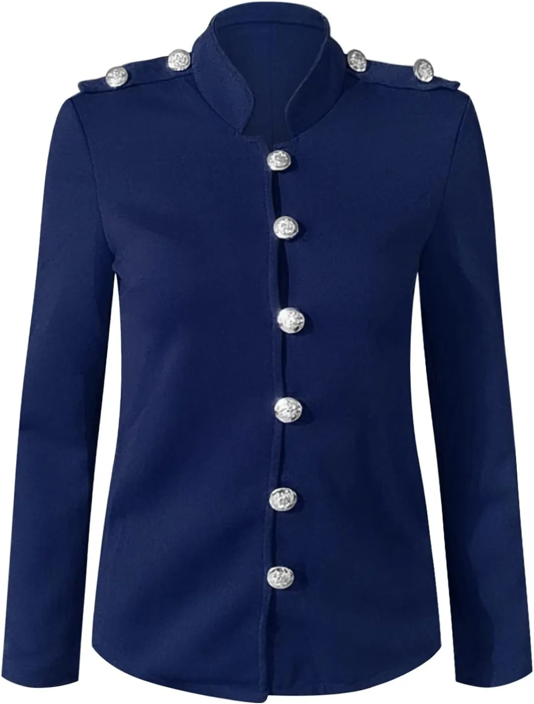 Crop Blazer for Women Mock Neck Button Jacket Open Front Cardigan Blouse Tops Business Casual Suit Coats