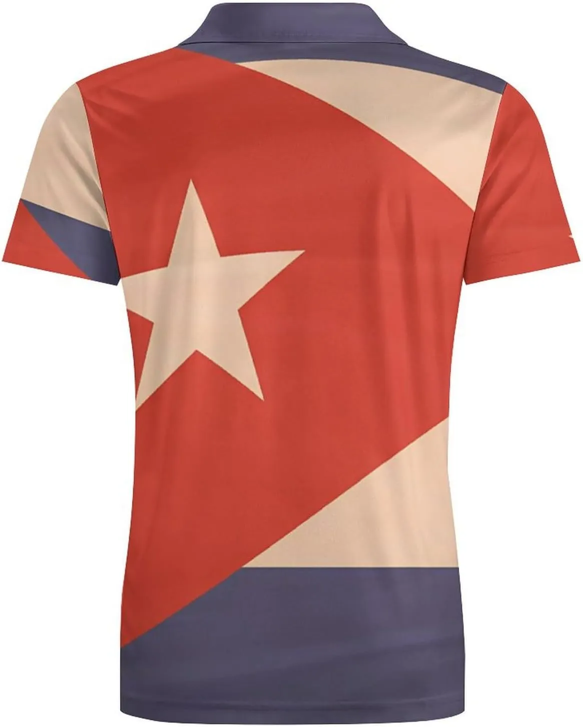 Cuba Flag with Wooden Texture Men's Polo-Shirt Regular-Fit Short Sleeve Sports Quick Dry Golf Tennis T-Shirt