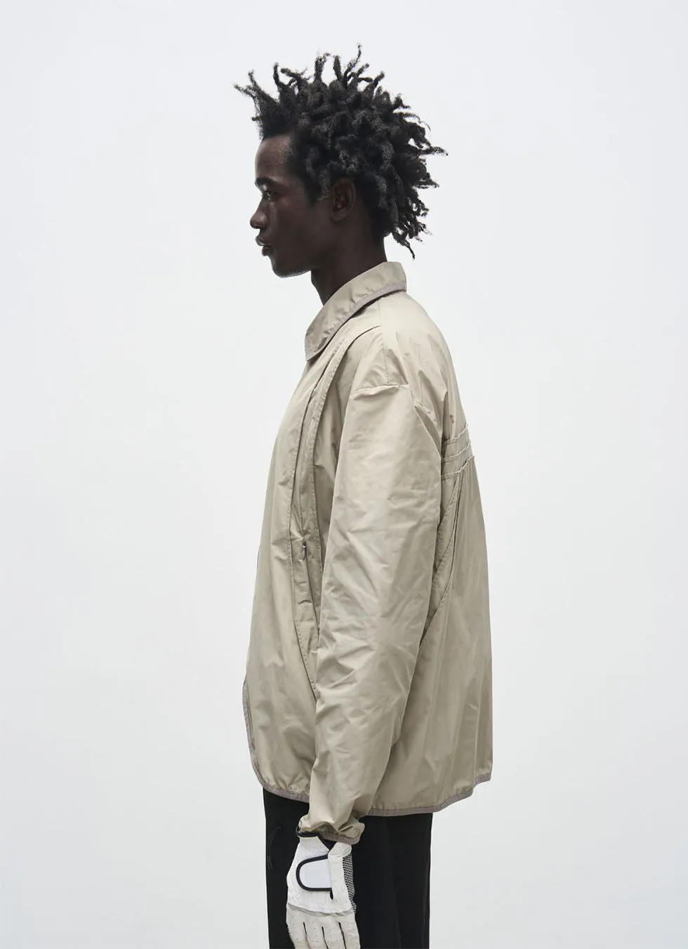 Curved Layered Curved Hem Lightweight Jacket
