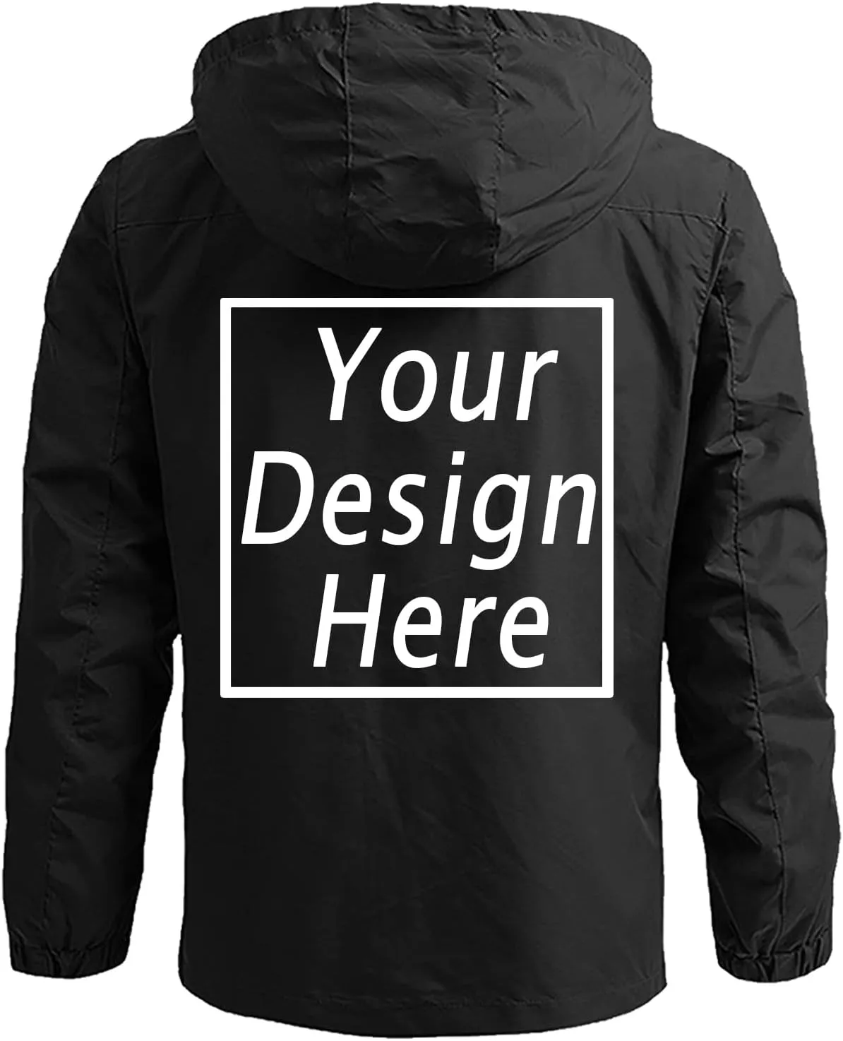 Custom Men's Jacket Add Your Own Logo Design Personalized Lightweight Waterproof Windbreaker Rain Coat