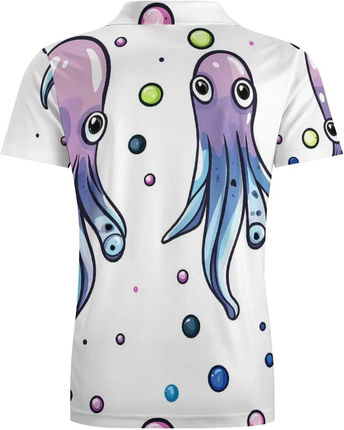 Cute Squid Pattern Men's Polo-Shirt Regular-Fit Short Sleeve Sports Quick Dry Golf Tennis T-Shirt