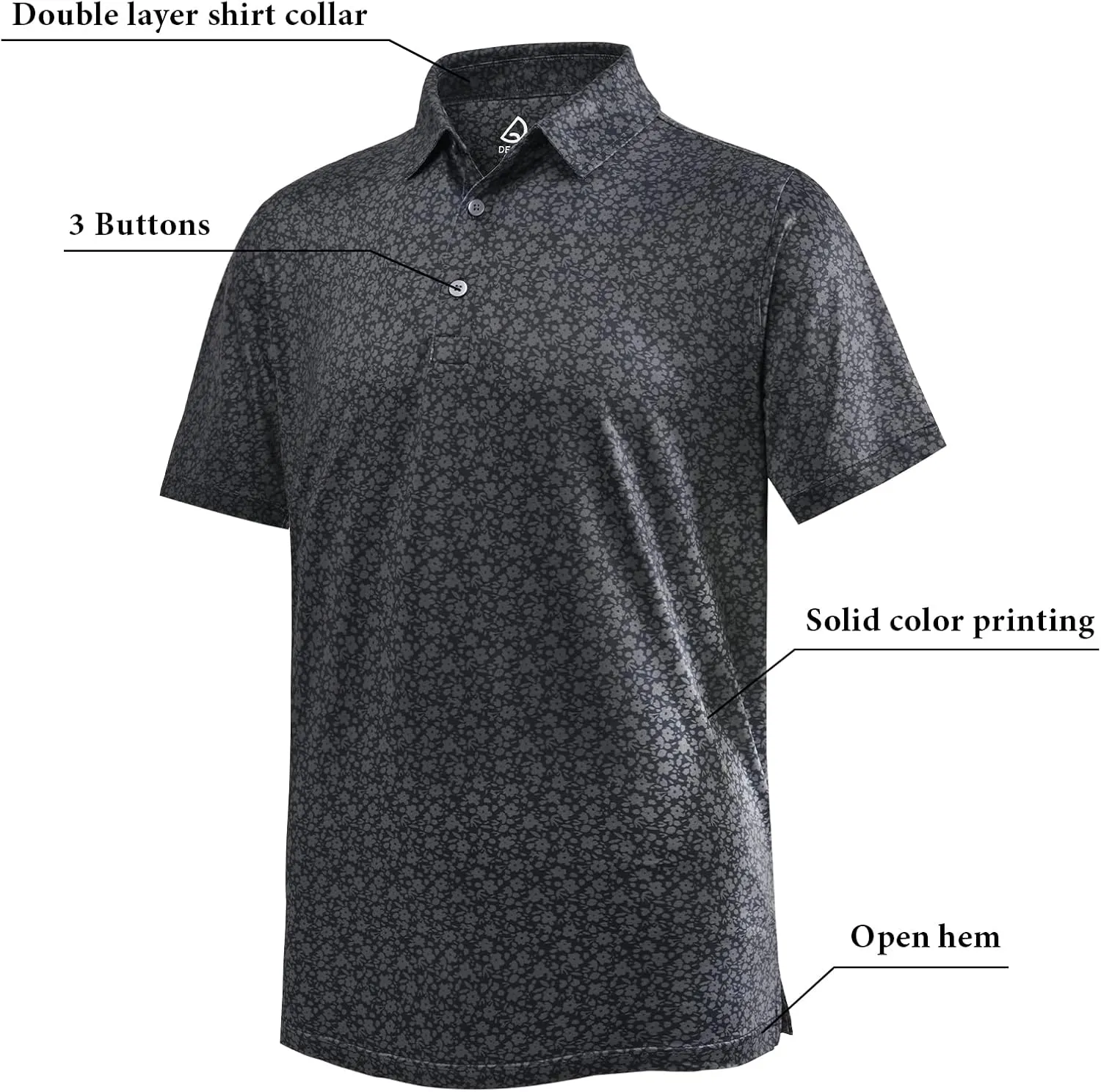 DEOLAX Mens Polo Shirts Fashion Print Mens Golf Shirt Dry Fit Mens Golf Polo Short Sleeve Quick Dry Funny Golf Shirt for Men