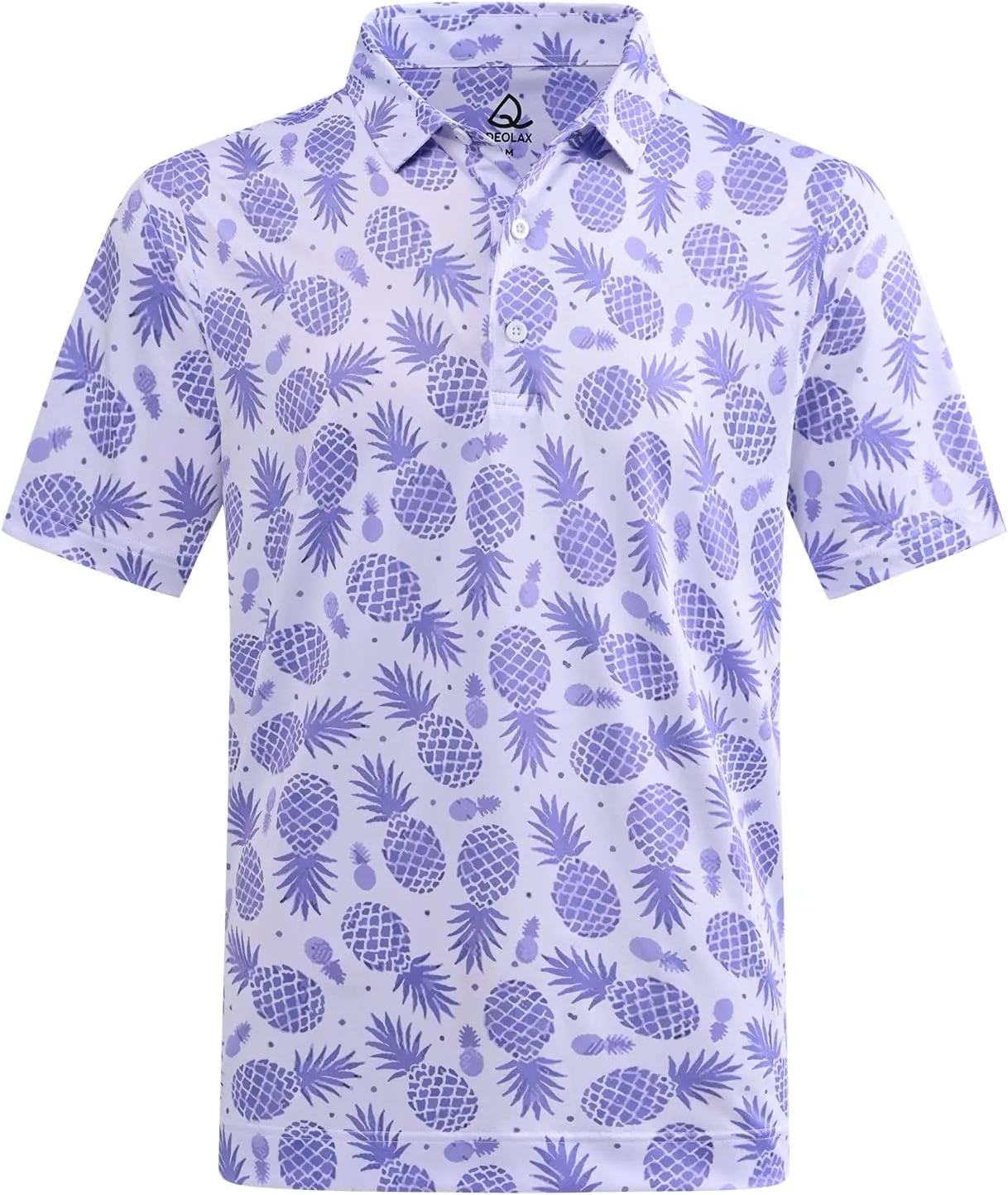 DEOLAX Mens Polo Shirts Moisture Wicking Dry Fit Performance Mens Golf Shirt Regular Fit Fashion Print Short Sleeve Polo