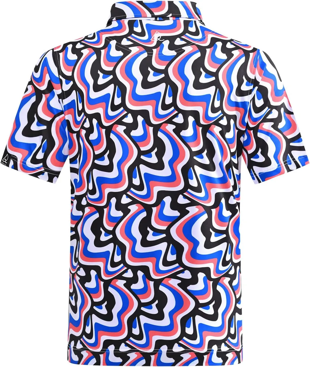 DEOLAX Mens Polo Shirts Moisture Wicking Dry Fit Performance Mens Golf Shirt Regular Fit Fashion Print Short Sleeve Polo