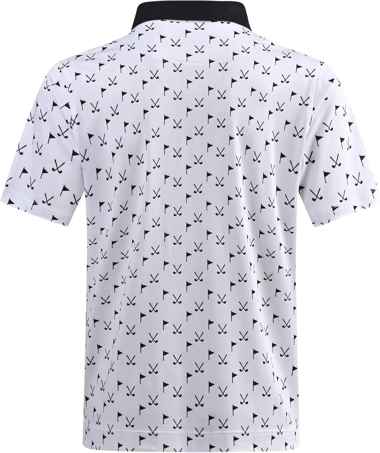 DEOLAX Mens Polo Shirts Moisture Wicking Dry Fit Performance Mens Golf Shirt Regular Fit Fashion Print Short Sleeve Polo