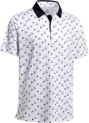DEOLAX Mens Polo Shirts Moisture Wicking Dry Fit Performance Mens Golf Shirt Regular Fit Fashion Print Short Sleeve Polo
