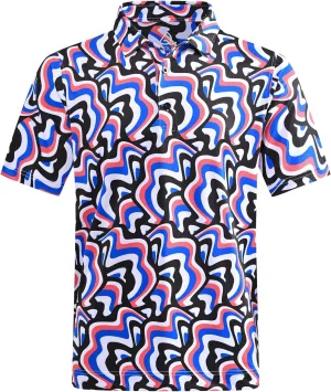 DEOLAX Mens Polo Shirts Moisture Wicking Dry Fit Performance Mens Golf Shirt Regular Fit Fashion Print Short Sleeve Polo