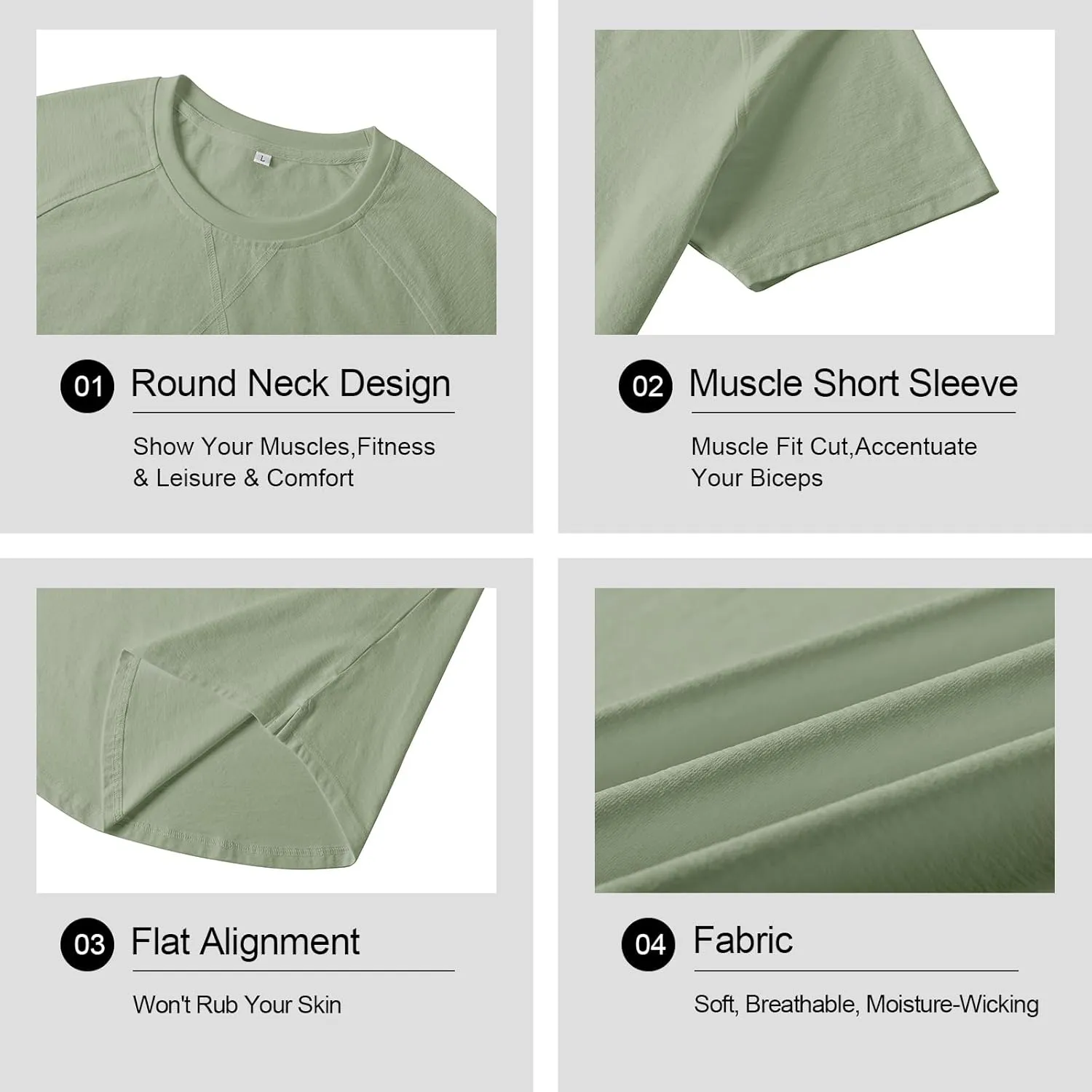 DEOLAX Mens T Shirt Fashion Muscle Crew Neck Mens Tee Shirts Short Sleeve Casual Classic Dry Fit Mens Athletic Tee Shirts