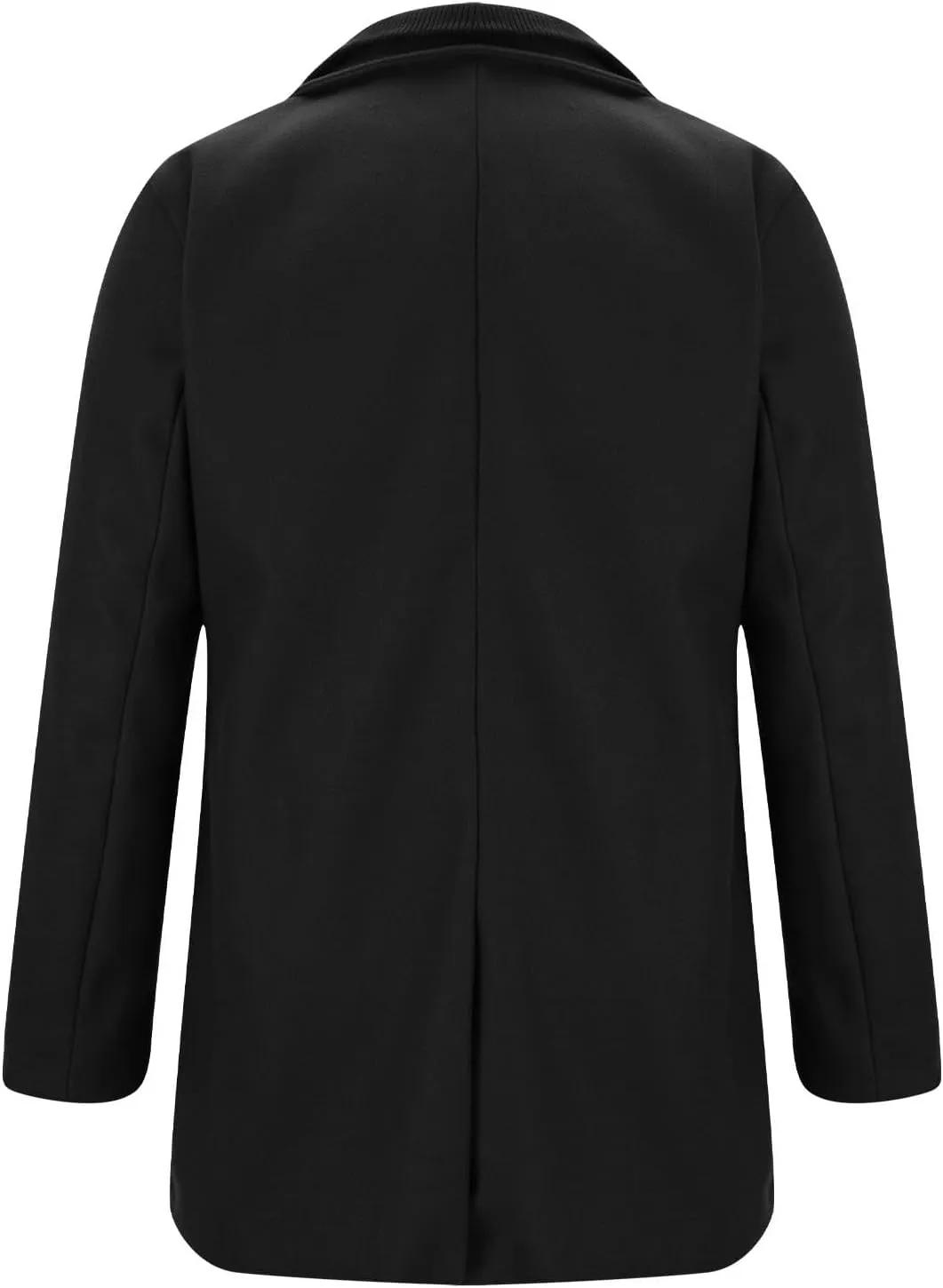 Dgoopd Men's Wool Blend Trench Coat Stand Collar Peacoat Mid Length Winter Coat Fashion Overcoat Thermal Outwear