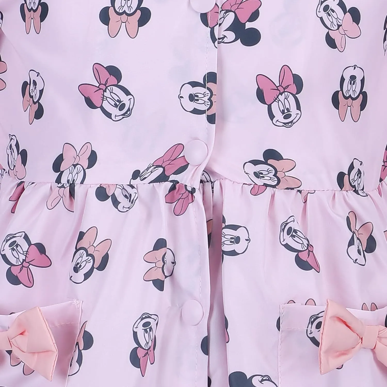 Disney Minnie Mouse Girls Water Resistant Windbreaker Jacket with Ears for Toddler Kids