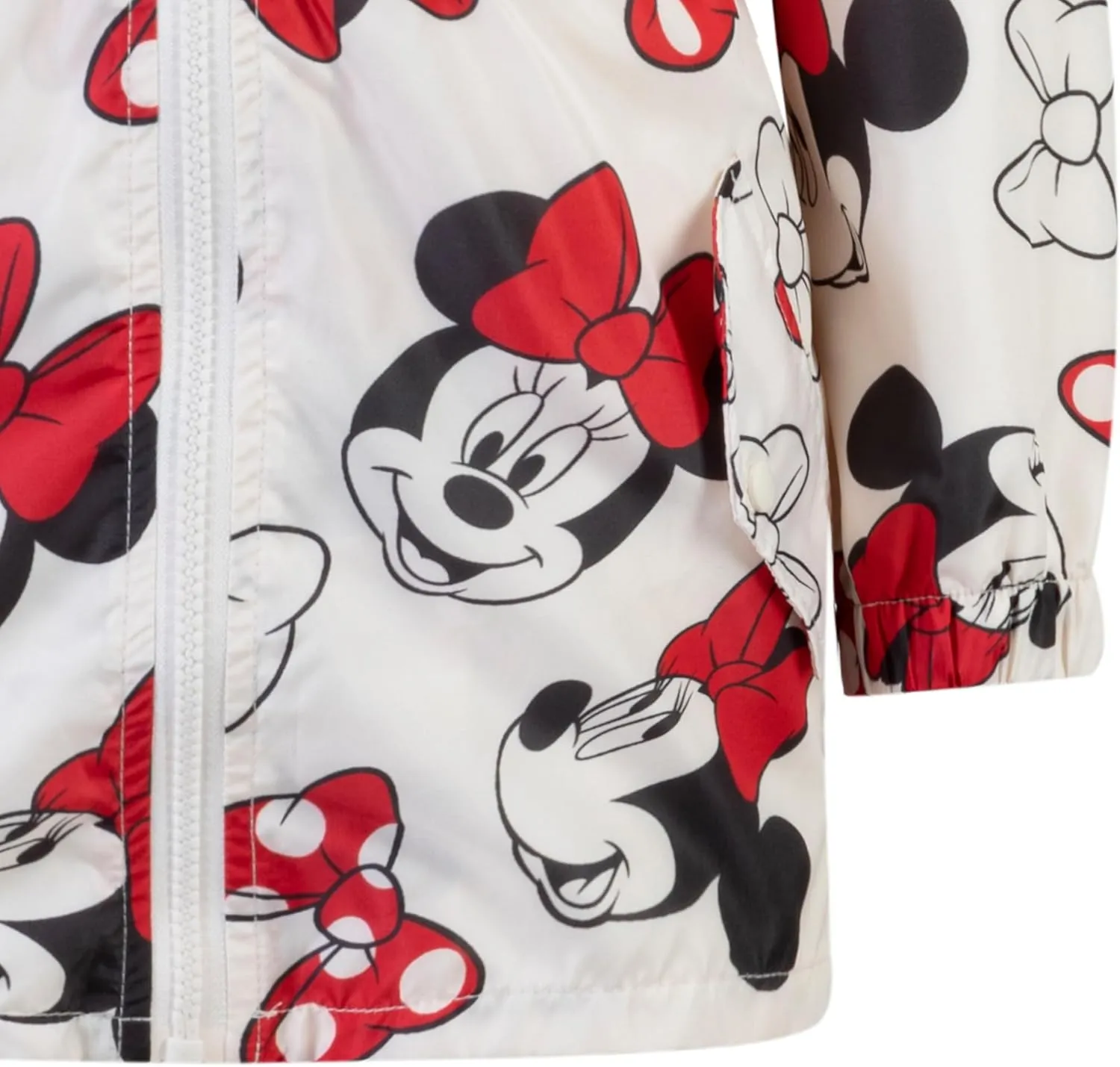 Disney Minnie Mouse Girls Water Resistant Windbreaker Jacket with Ears for Toddler Kids