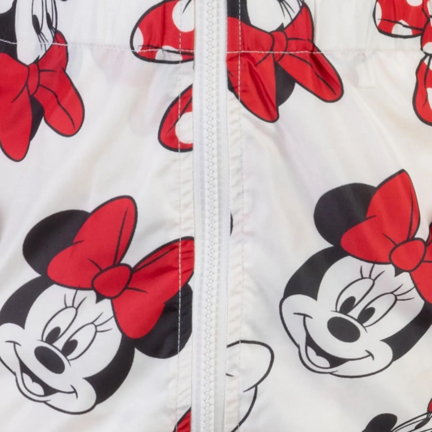 Disney Minnie Mouse Girls Water Resistant Windbreaker Jacket with Ears for Toddler Kids