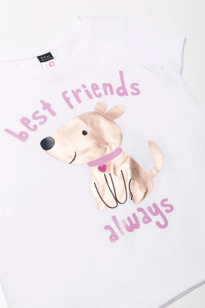 Dog Short Sleeve T-Shirt White
