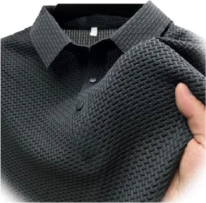 Elavure - The Prestigio Polo Shirt, Men's Short Sleeve Solid Stretch Cotton Quick Dry Casual Workout Pique Polo Shirt