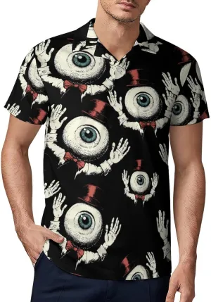 Evil Eye Gentleman Men's Polo-Shirt Regular-Fit Short Sleeve Sports Quick Dry Golf Tennis T-Shirt