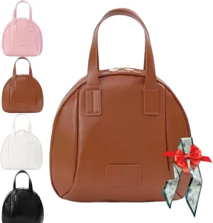 Expectatioin - Multi-layered Shell-Shaped Cosmetic Bag,Portable Large Capacity Pu Shell Waterproof Handbag Style Cosmetic Bag,Shell Shaped Tote Travel Bag (Brown)