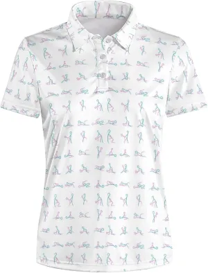 Funny Golf Polo Shirts for Women Quick Dry Short Sleeve Golf Shirt Moisture Wicking Golf Outfits for Women Golf Gifts