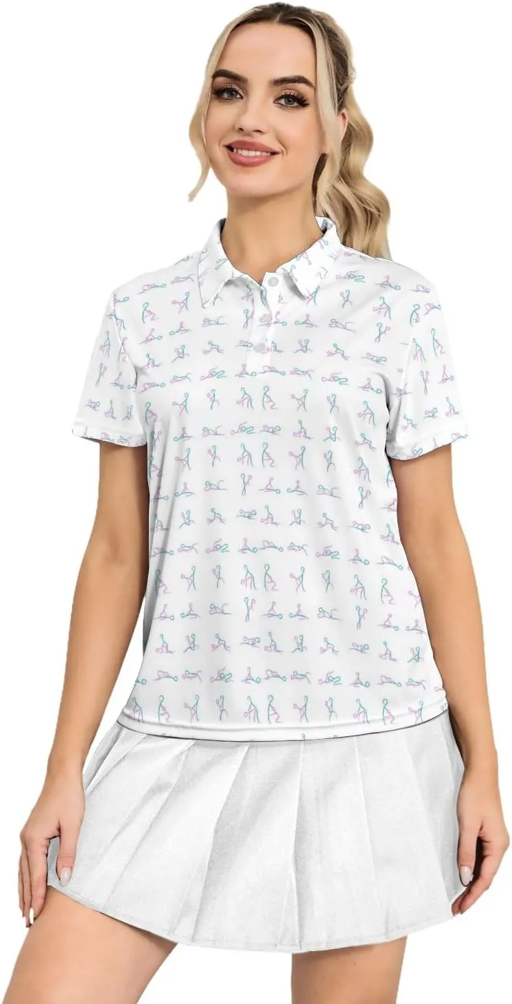 Funny Golf Polo Shirts for Women Quick Dry Short Sleeve Golf Shirt Moisture Wicking Golf Outfits for Women Golf Gifts