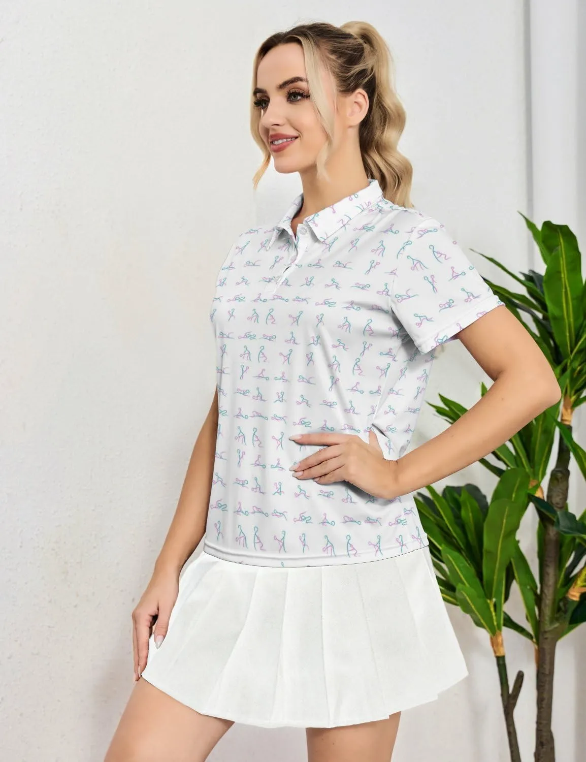 Funny Golf Polo Shirts for Women Quick Dry Short Sleeve Golf Shirt Moisture Wicking Golf Outfits for Women Golf Gifts