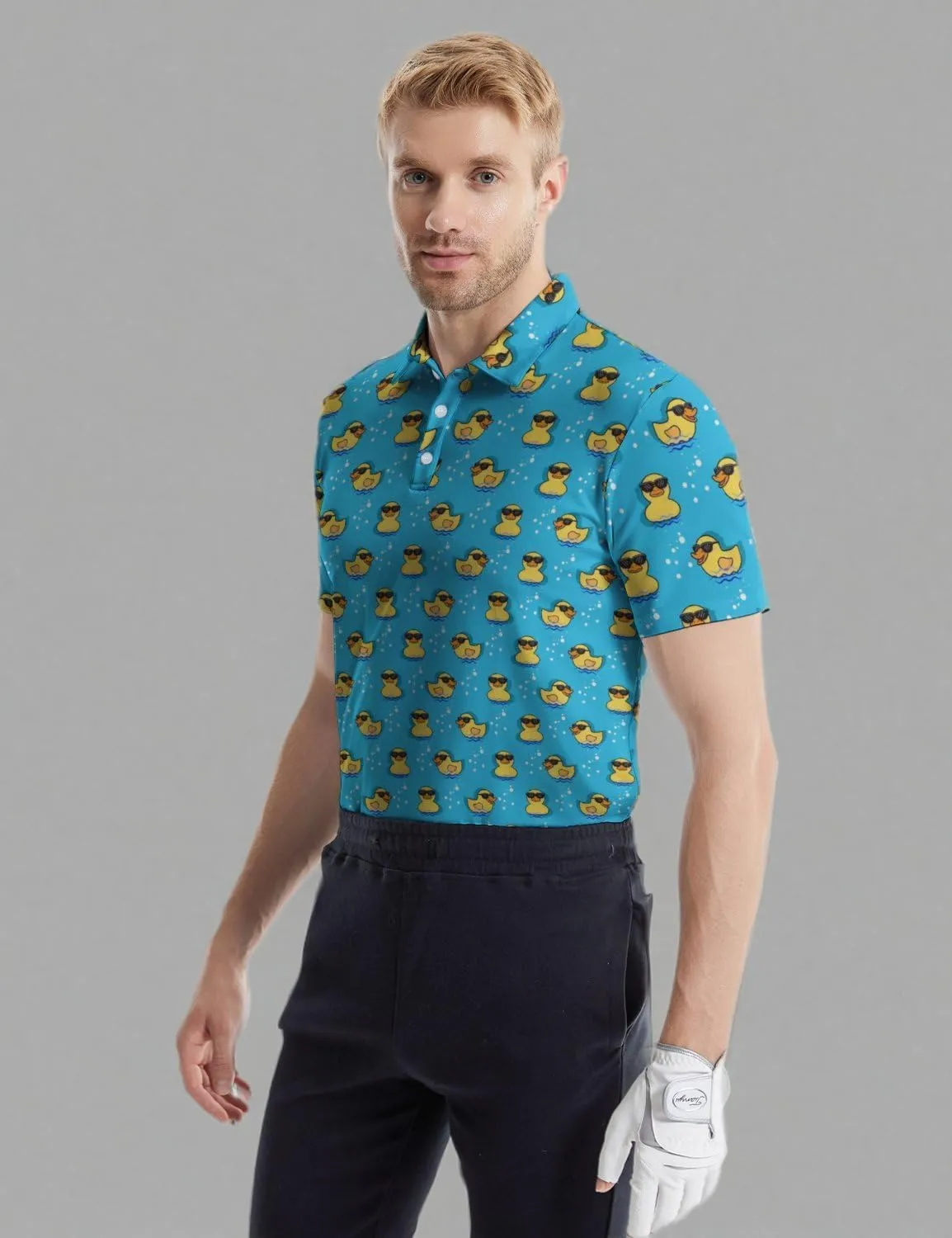 Funny Golf Polos for Men Funny Print Short Sleeve Shirts Quick Dry Polo Shirts Hawaiian Shirt Performance Golf Outfits