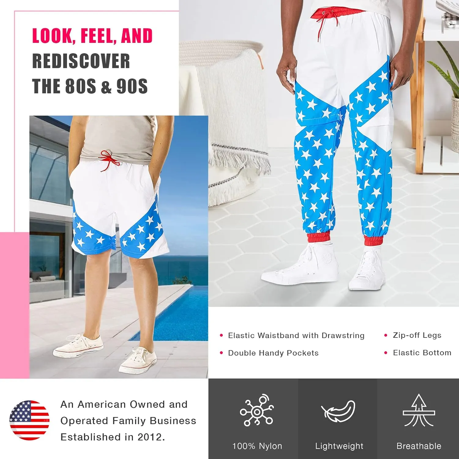Funny Guy Mugs 80s & 90s Retro Neon Windbreaker Pants