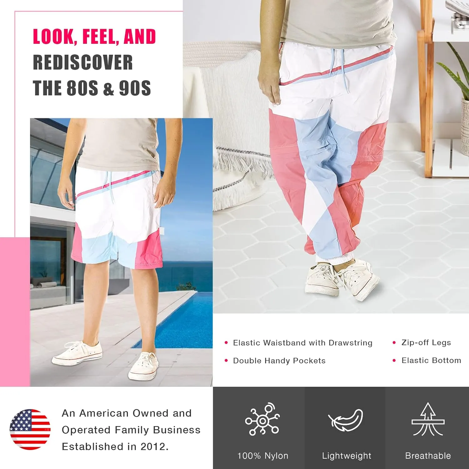 Funny Guy Mugs 80s & 90s Retro Neon Windbreaker Pants
