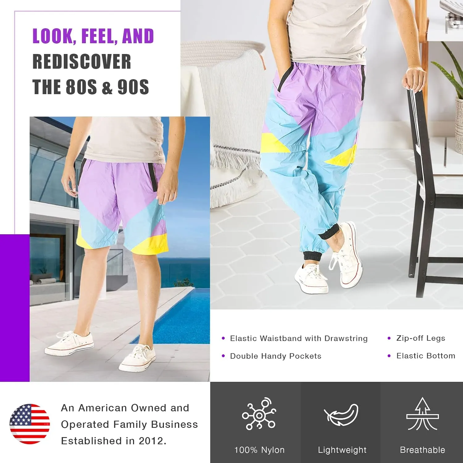 Funny Guy Mugs 80s & 90s Retro Neon Windbreaker Pants