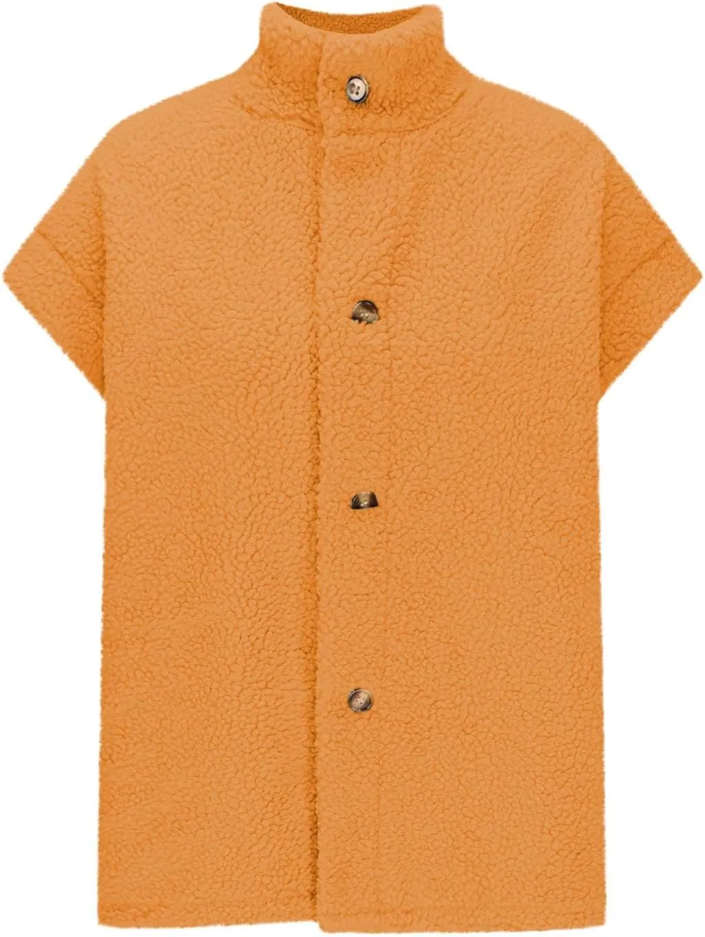 Fuzzy Fleece Vest for Women Casual Plus Size Button Down Sleeveless Jackets Loose Winter Warm Sherpa Vests Coat with Pockets