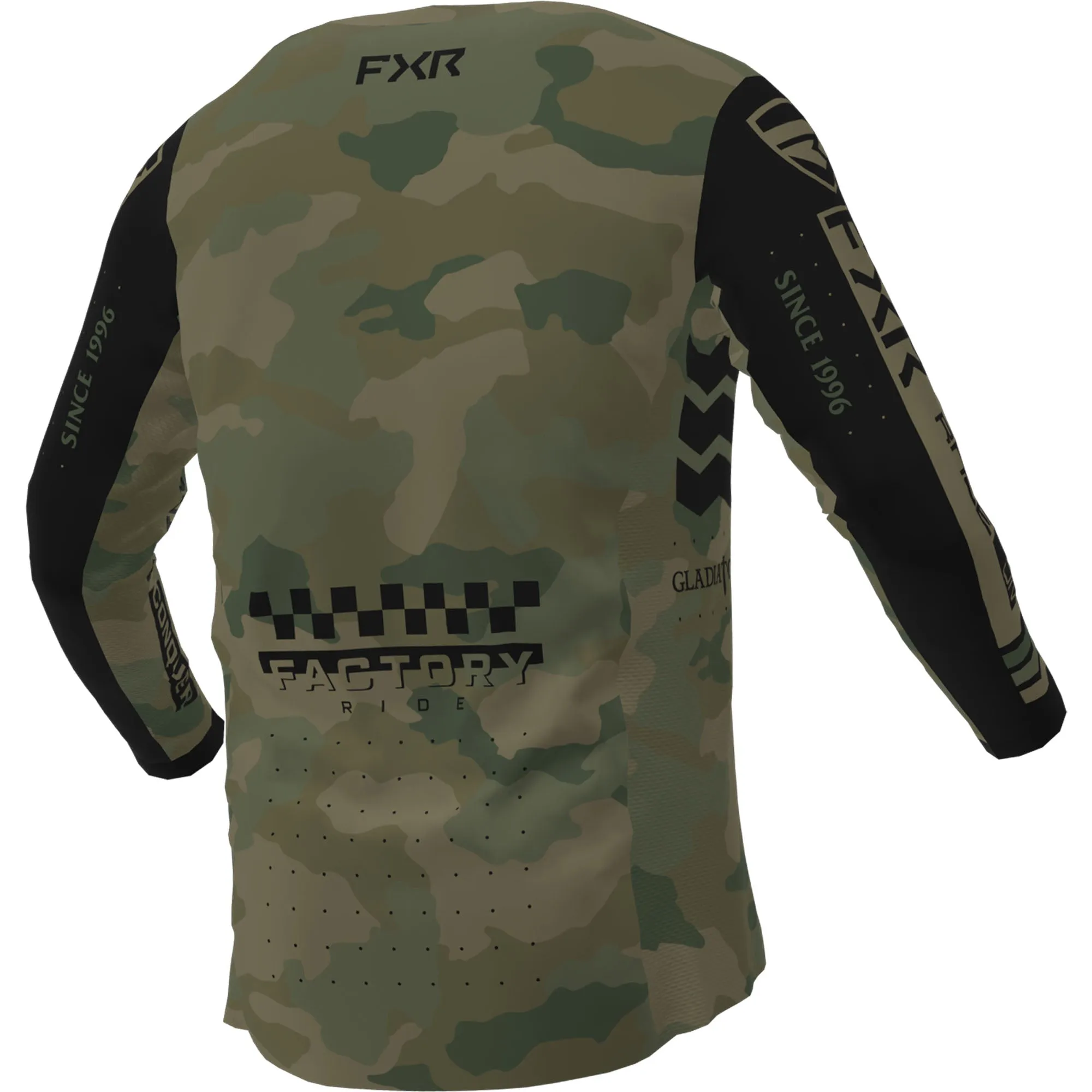 FXR  Camo Podium Gladiator MX Jersey Long Sleeve Lightweight Slim Fit Drop-Tail