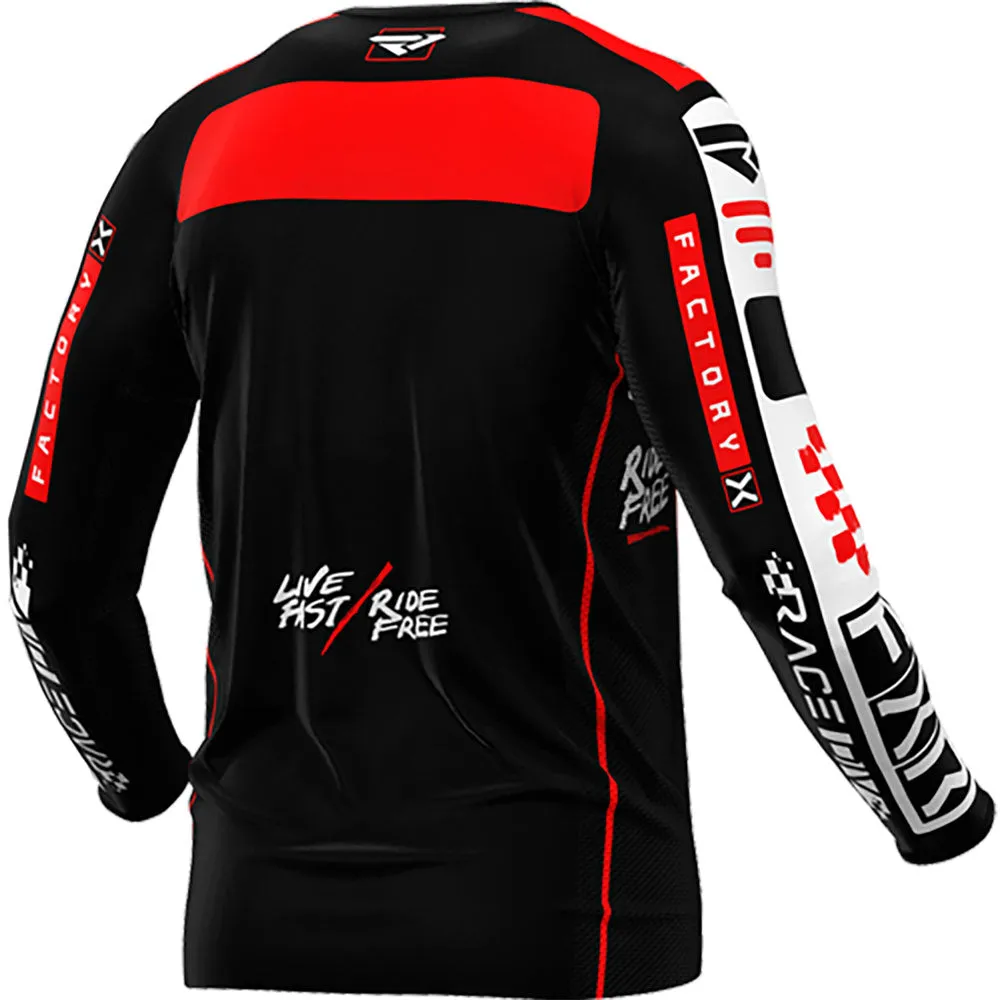 FXR  Podium Gladiator MX Jersey Lightweight Breathable Mesh Slim Fit Black Red