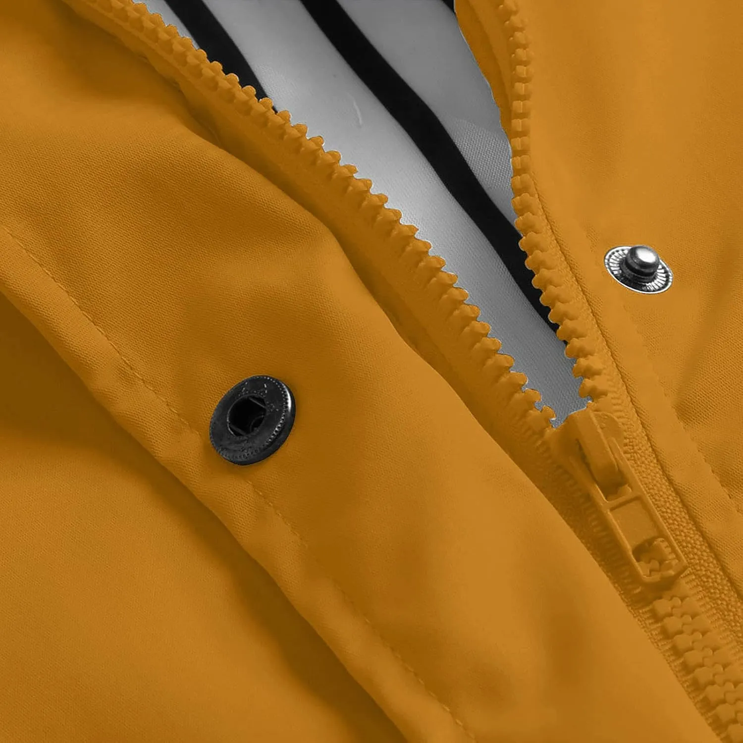GOFULY Womens Rain Coats With Hood Waterproof Fleece Zip Up Lightweight Rain Jacket With Pocket Fall Winter Windbreaker