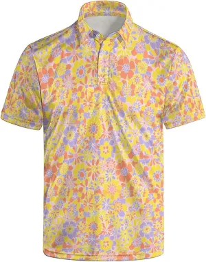 Golf Polo Shirts for Men Quick Dry Short Sleeve Performance Golf Shirts Moisture Wicking Polo Shirts