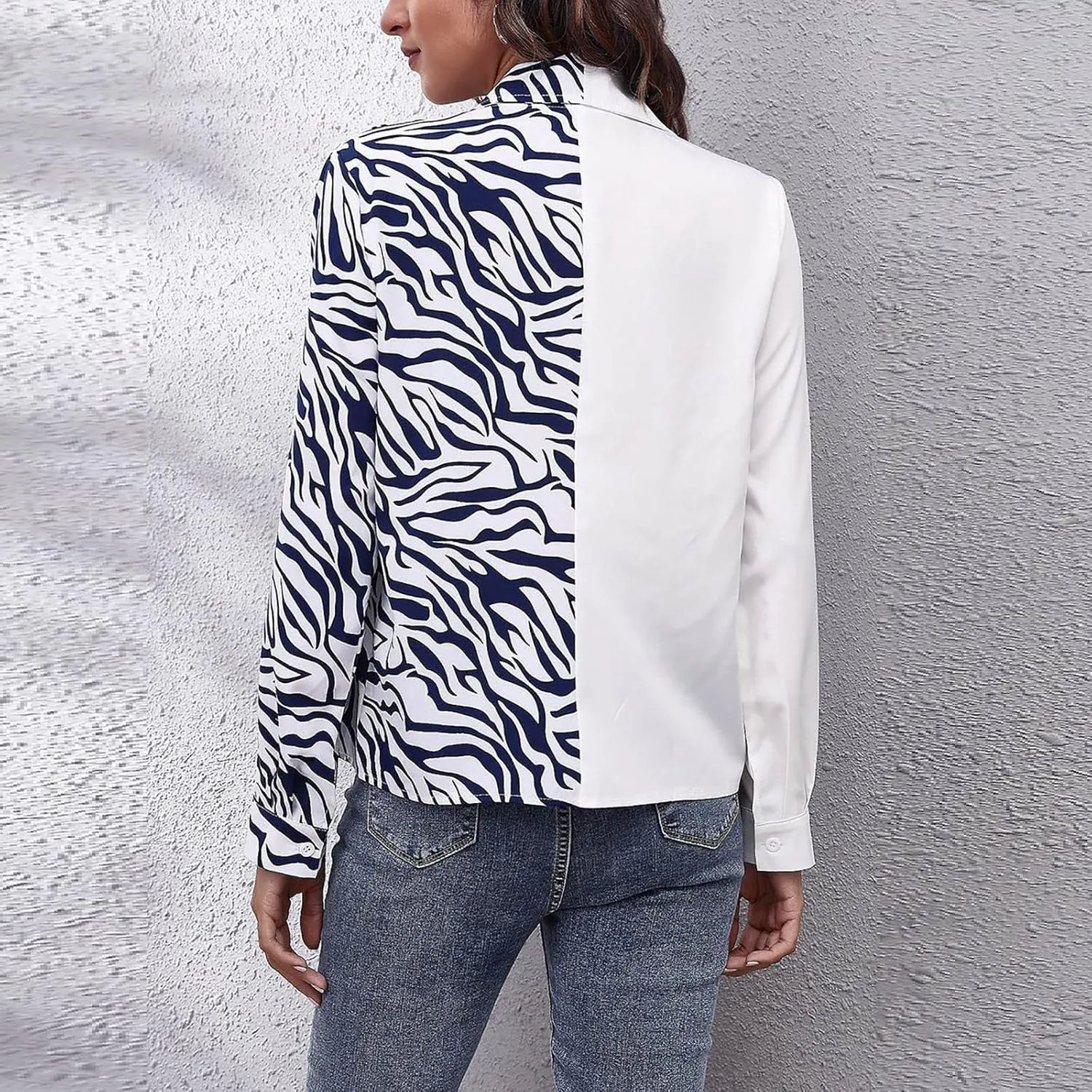 Graphic Blazers for Women Open Front Long Sleeve Cardigans Colorful Newspaper Print Jackets Trendy Casual Coat