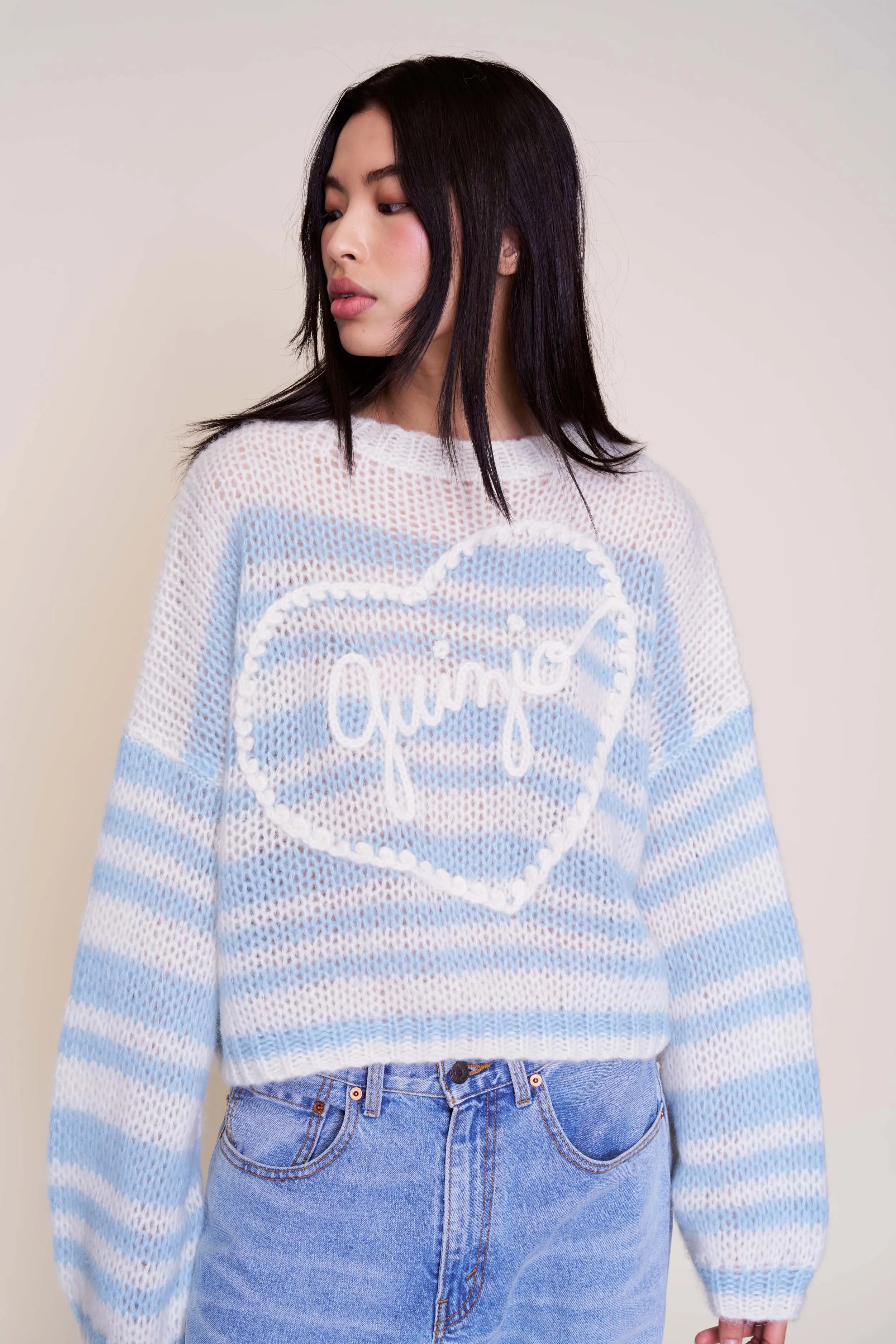 Guizio Heart Mohair-Blend Sweater