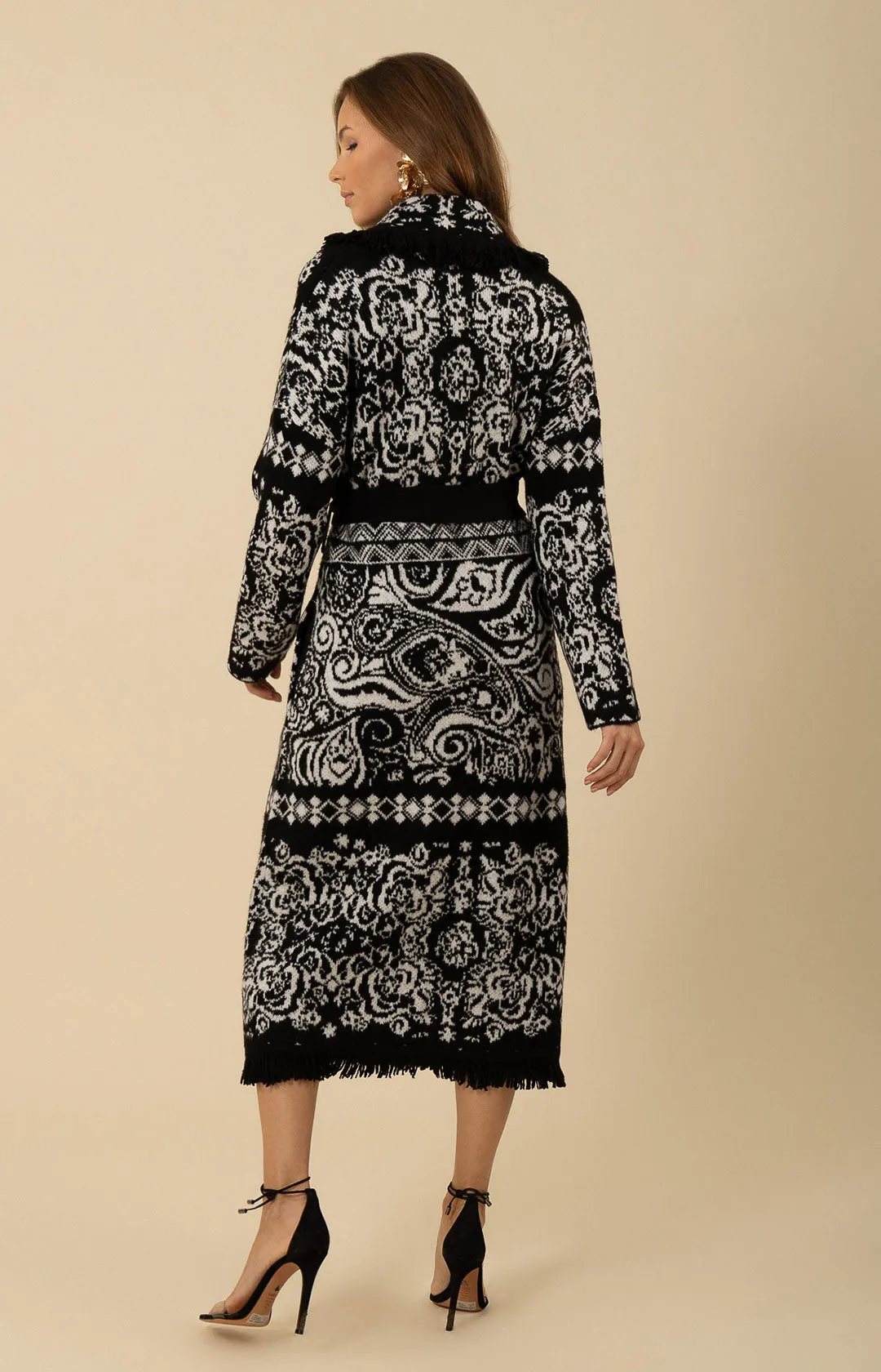 Haisley Wool Blend Jacquard Sweater Maxi